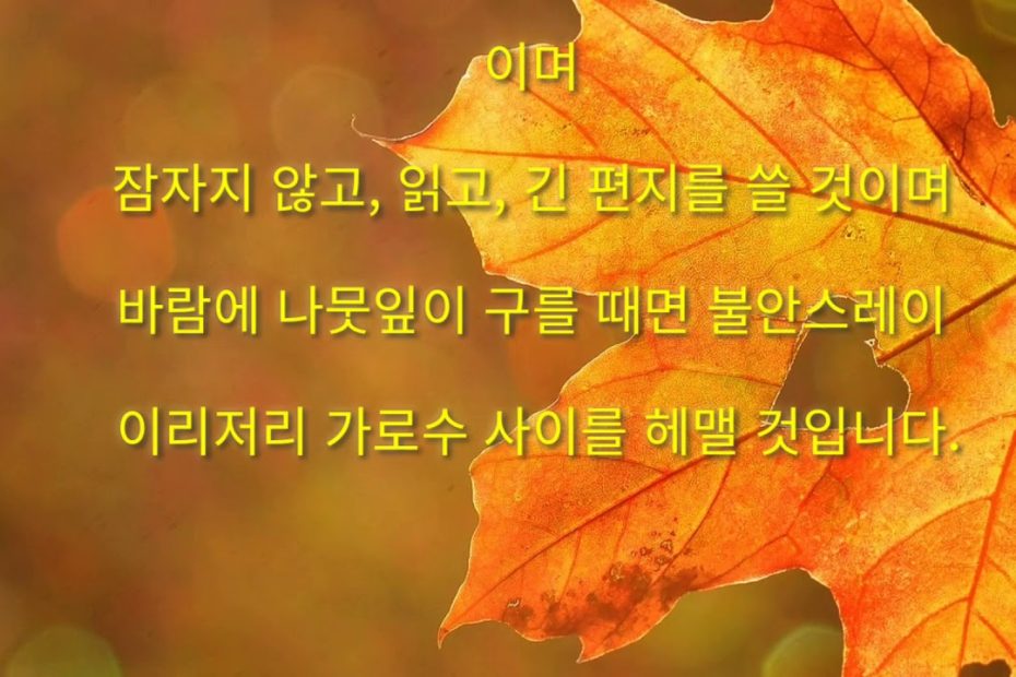 가을을 노래한 외국 시 세편(구르몽,릴케,베를렌)